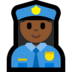 Windows系统里的女警官：中黑肤色emoji表情