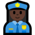 Windows系统里的女警官：深色肤色emoji表情