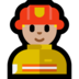 Windows系统里的男消防员：中浅肤色emoji表情
