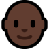 Windows系统里的男士：深色肤色，秃顶emoji表情