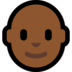 Windows系统里的男士：中黑肤色，秃顶emoji表情