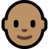 Windows系统里的男士：中等肤色，秃顶emoji表情