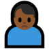 Windows系统里的男人皱眉：中黑肤色emoji表情