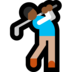 Windows系统里的男子高尔夫：中等深色肤色emoji表情