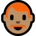 Windows系统里的男士：中等肤色，红发emoji表情