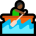 Windows系统里的男子划艇：中等深色肤色emoji表情