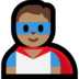 Windows系统里的男超人：中等肤色emoji表情