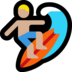 Windows系统里的男子冲浪：中浅肤色emoji表情