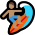 Windows系统里的男子冲浪：中等肤色emoji表情