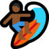 Windows系统里的男子冲浪：中黑肤色emoji表情