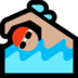 Windows系统里的男子游泳：中浅肤色emoji表情