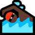 Windows系统里的男子游泳：深色肤色emoji表情