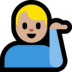 Windows系统里的单手举起的男人：中等浅肤色emoji表情
