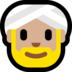 Windows系统里的戴头巾的男士：中等浅肤色emoji表情