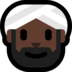 Windows系统里的戴头巾的男人：深色肤色emoji表情