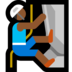Windows系统里的攀岩者/正在攀爬的人：中黑肤色emoji表情