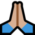 Windows系统里的双手合十、祈祷的手：中等浅肤色emoji表情