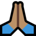 Windows系统里的双手合十、祈祷的手：中等肤色emoji表情