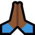 Windows系统里的双手合十、祈祷的手：中等深色肤色emoji表情