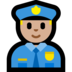 Windows系统里的警官：中浅肤色emoji表情