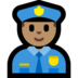 Windows系统里的警官：中等肤色emoji表情