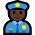 Windows系统里的警官：深色肤色emoji表情