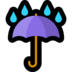 Windows系统里的雨滴伞、有雨滴的伞emoji表情