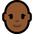 Windows系统里的女性：中黑肤色，秃顶emoji表情