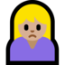 Windows系统里的女人皱眉：中等浅肤色emoji表情