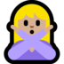 Windows系统里的打“不”手势的女人：中等浅肤色emoji表情