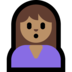 Windows系统里的女性撅嘴：中等肤色emoji表情
