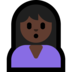 Windows系统里的女人撅嘴：深色肤色emoji表情