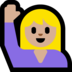 Windows系统里的举手的女人：中等浅肤色emoji表情
