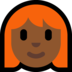 Windows系统里的女性：中黑肤色，红发emoji表情