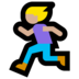 Windows系统里的女子跑步：中浅肤色emoji表情