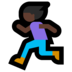 Windows系统里的女子跑步：深色肤色emoji表情