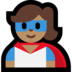 Windows系统里的女超人：中等肤色emoji表情