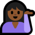 Windows系统里的单手举起的女人：中黑肤色emoji表情