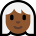 Windows系统里的女性：中黑肤色，白发emoji表情