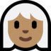 Windows系统里的女性：中等肤色，白发emoji表情