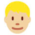 Twitter里的男士：中浅肤色，金发emoji表情