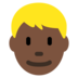 Twitter里的男士：深色肤色，金色头发emoji表情