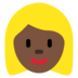 Twitter里的女：深色肤色，金发emoji表情