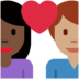 Twitter里的情侣: 女人男人较深肤色中等肤色emoji表情