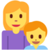 Twitter里的家庭：女人，男孩emoji表情