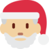 Twitter里的圣诞老人：中浅肤色emoji表情