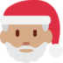 Twitter里的圣诞老人：中等肤色emoji表情