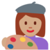 Twitter里的女艺术家：中等肤色emoji表情