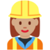 Twitter里的女建筑工人：中等肤色emoji表情