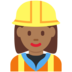 Twitter里的女建筑工人：中深色肤色emoji表情